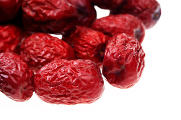 Red on a white background