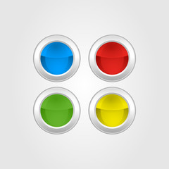 set of colorful glass buttons