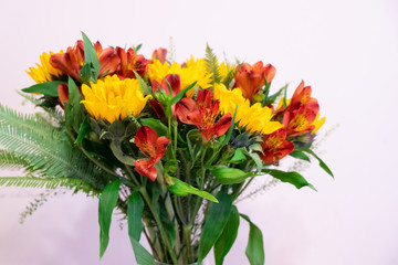 Beautiful flower bouquet isolated on white background