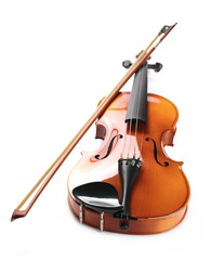 Violin isolated on white background