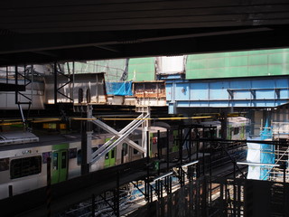 Fototapeta premium 工事する駅