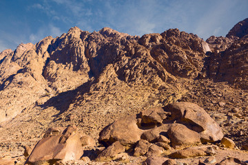 Amazing Sunrise at Sinai Mountain, Beautiful dawn in Egypt, Beautiful view from the mountain	