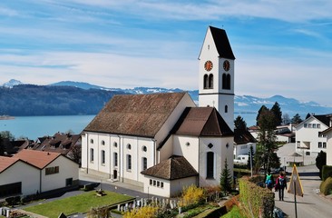 Pfarrkirche, Schmerikon, Zürichsee, Schweiz