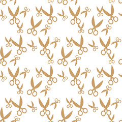 Scissors seamless pattern background. Business flat vector illustration. Scissor sign symbol pattern.
