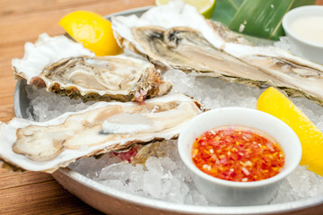 Oysters on a platter