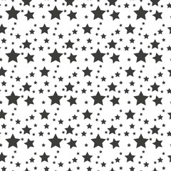 Fototapeta na wymiar Star seamless pattern. White and black retro background. Chaotic elements. Abstract geometric shape texture. Effect of sky. Design template for wallpaper,wrapping, textile. Vector Illustration