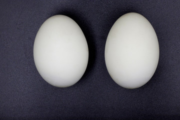 preserved duck eggs .isolated on black background.