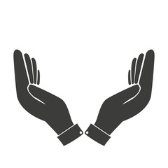 Supporting hands illustration. icon.