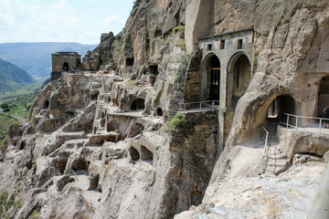 Fototapeta premium Cave town in Georgia, summer, vacation