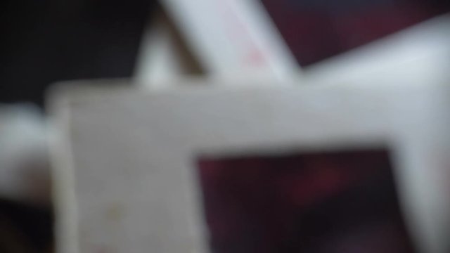 Close up of old vintage slide films