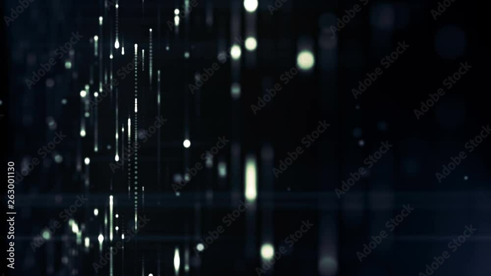 Poster abstract colored background with animation falling glittering particles as festive rain. shining bok