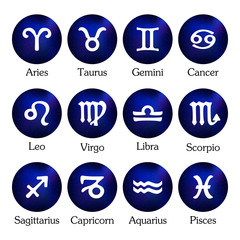 Zodiac Design. Horoscope set. Icons.