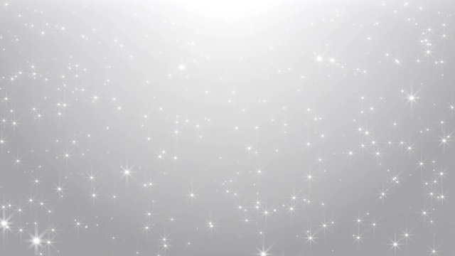 Silver stars falling. Elegant Winter Christmas background. 4K seamless loop