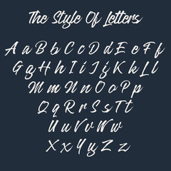 Hand drawn typeface set isolated on white. Brush painted characters: lowercase and uppercase. Vector logo font. Typography alphabet for your designs: logo, typeface, card, wedding invitation