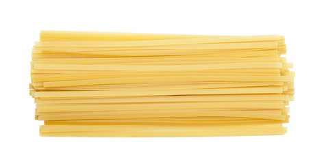 A stack of spaghetti isolated on white background.