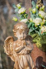 Fototapeta premium stone angel on a background