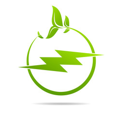 Energy green electricity design icon