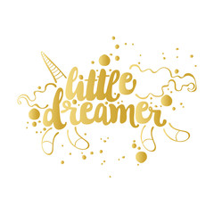 Little dreamer. Lettering. Isolated vector objects on white background.