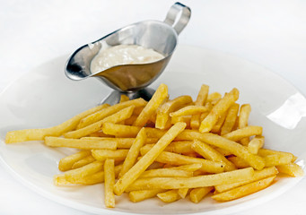 French fries with sauce.