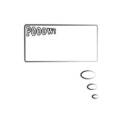 Vector illustration. Frame template in comic pop art style isolated on white background. Comic bubble speech with text pow. POOOW.