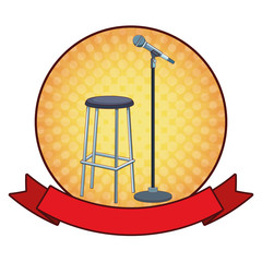 microphone and chair round icon