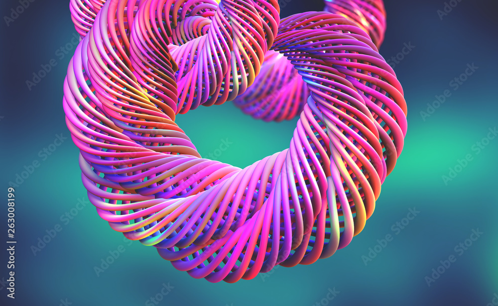 Poster abstract purple-blue background with twisted elements. 3d illustration in modern design for fresh po