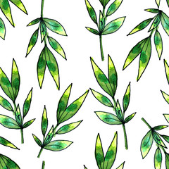 Seamless pattern of leaves. Tropical leaves. Print for fabric and other surfaces.