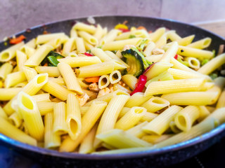 Penne with fresh vegetables