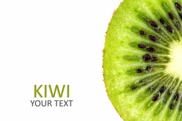 Sliced kiwi. Kiwi. Healthy food. Tropical fruit. Still life. Juicy kiwi on white background