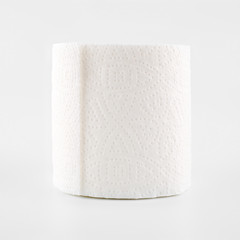 Paper towel roll isolated on white background. Roll of toilet paper.
