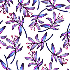 Seamless pattern of leaves. Tropical leaves. Print for fabric and other surfaces.