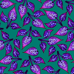 Seamless pattern of leaves. Tropical leaves. Print for fabric and other surfaces.