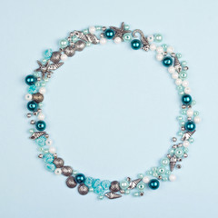 Beads for necklace making. Varied shape. Nautical theme.