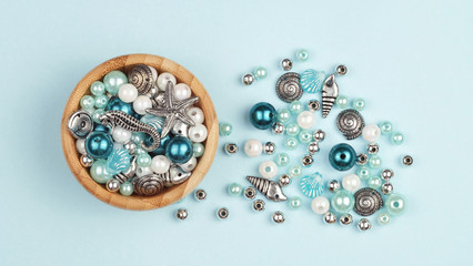 Making jewelry. Beads of various shapes