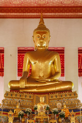 Principle Buddha image of the first grade royal monastery, Wat Mahathat Yuwaratrangsarit,  Phranakhon district,Bangkok, Thailand