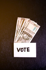 Concept of showing a cash for vote