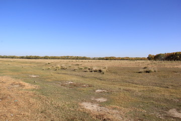 Obraz premium landscape with hills and blue sky