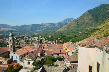 Fototapeta na wymiar View of the town of Venafro, in the Molise region