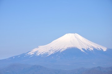 富士山眺望に青天の空