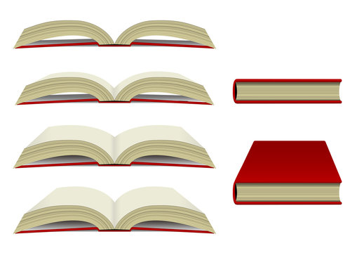 Blank book (side view) illustration set