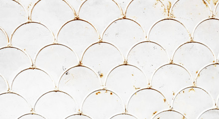 fish scale pattern on white iron grate © nucia
