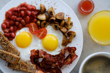 Delicious healthy English breakfast