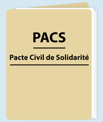 PACS. Pacte civil de solidarité. Dossier. Illustration vectorielle.
