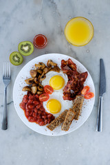 Delicious healthy English breakfast