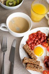 Delicious healthy English breakfast
