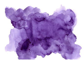 purple watercolor abstract colorful touches on white background.Creative background for design and texts