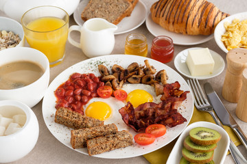 Delicious healthy English breakfast