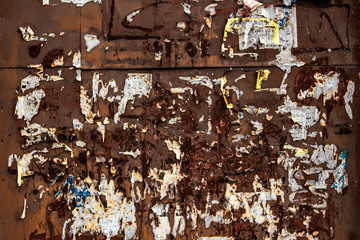 Old Urban Street Billboard With Torn Posters And Stickers, Background