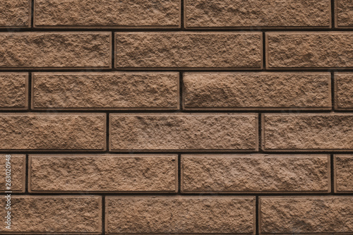 Texture Of Brown Brick Wall The Wall Is Tiled Decorative