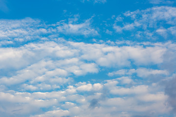 Naklejka na ściany i meble Blue sky with clouds background.Sky daylight. Natural sky composition. Element of design.